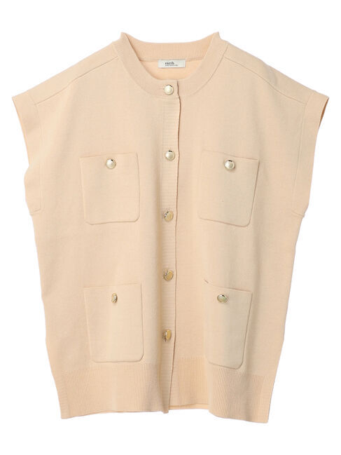 earth music&ecology「金ボタンニットベスト」|ベスト・ジレ|