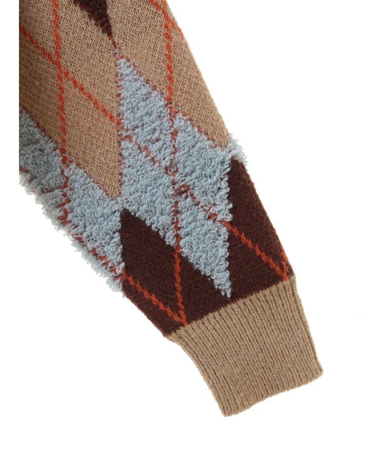 earth music&ecology「ループ編みアーガイルカーディガン」|カーディガン|