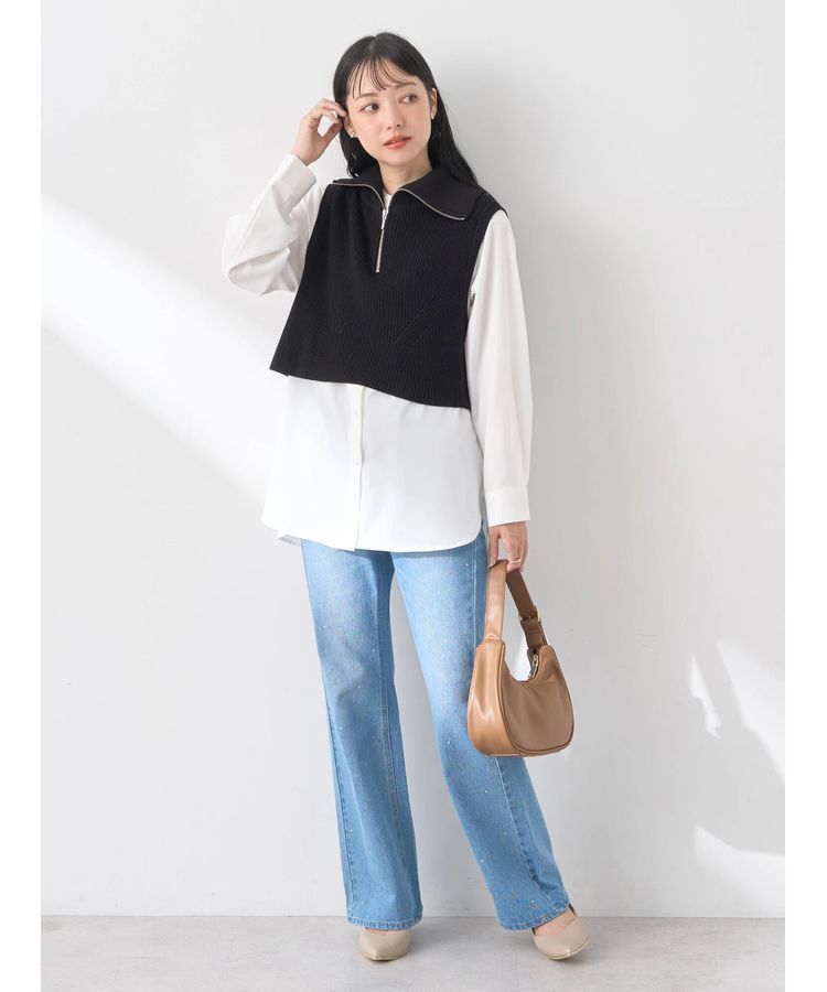 earth music&ecology「SET　Zipニットベスト+ブラウス」|ベスト・ジレ|