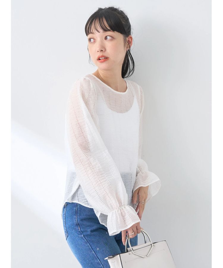 earth music&ecology「キャンディースリーブシアーブラウス」|シャツ・ブラウス|