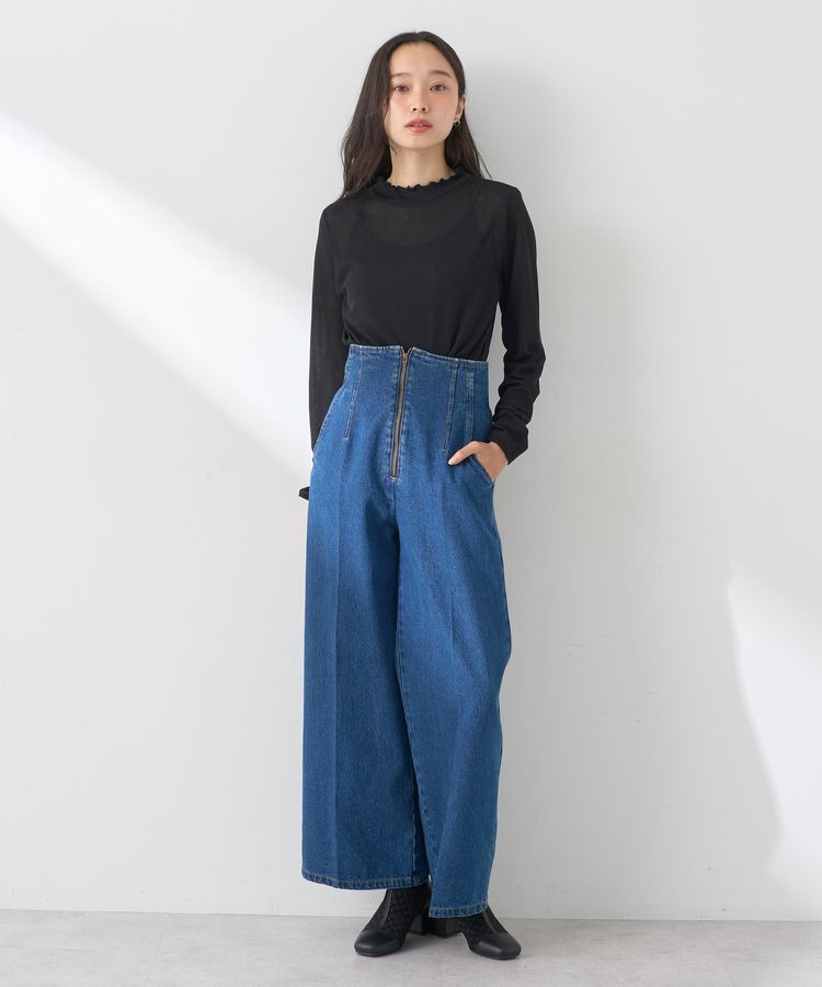 earth music&ecology「フロントジップデニムパンツ」|デニム|