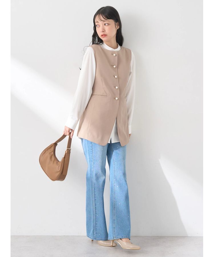 earth music&ecology「パールボタンジレ」|ベスト・ジレ|