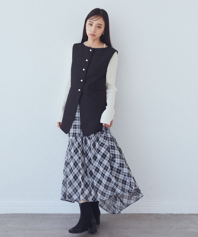 earth music&ecology「パールボタンジレ」|ベスト・ジレ|