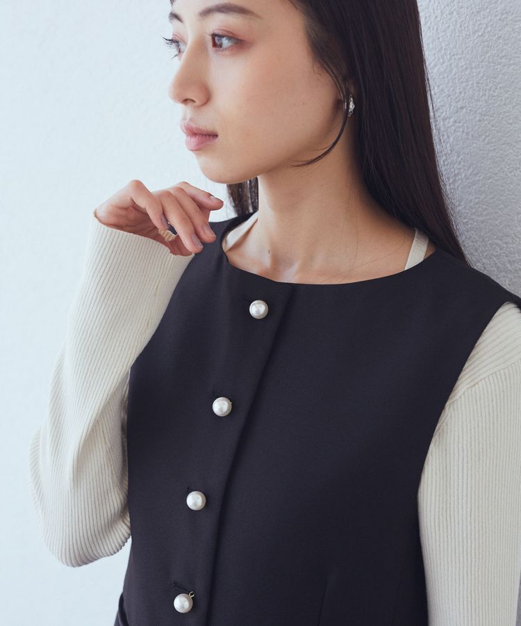 earth music&ecology「パールボタンジレ」|ベスト・ジレ|