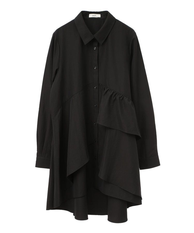 earth music&ecology「アシンメトリーティアードチュニック」|チュニック|Black
