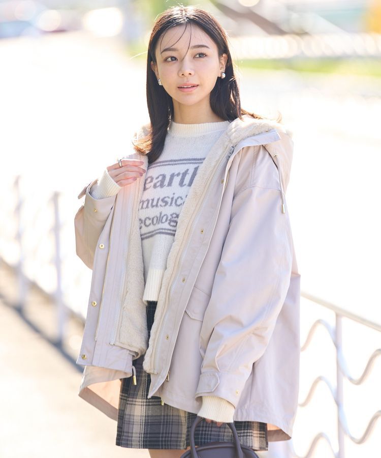 earth music&ecology「マルチウェイマウンテンパーカー」|ブルゾン・スタジャン|Beige