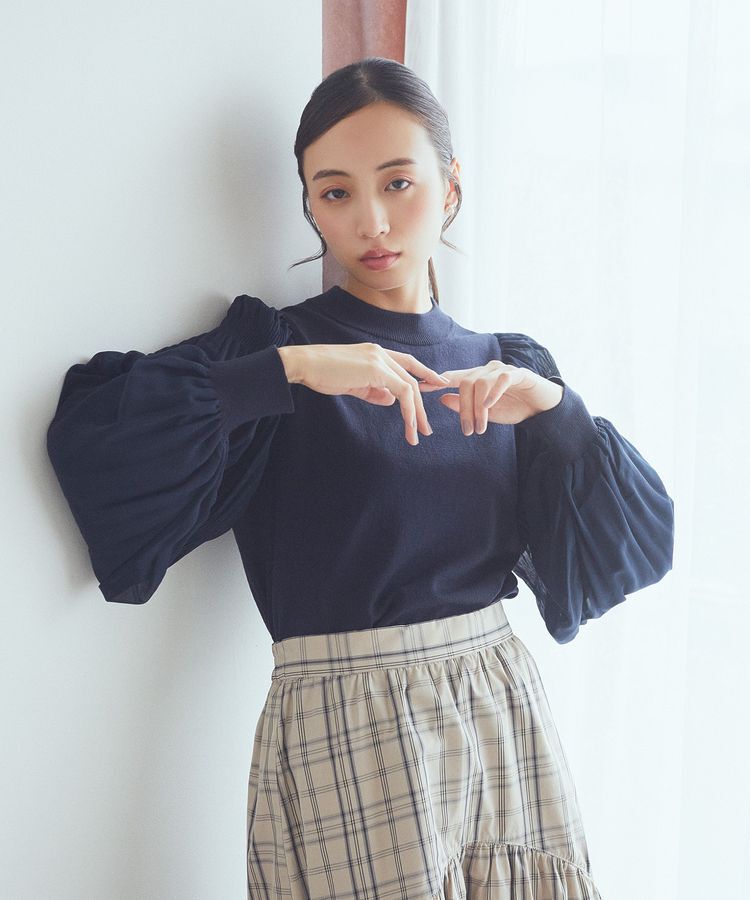 earth music&ecology「マジョリカプリーツニットプルオーバー」|ニット・セーター|