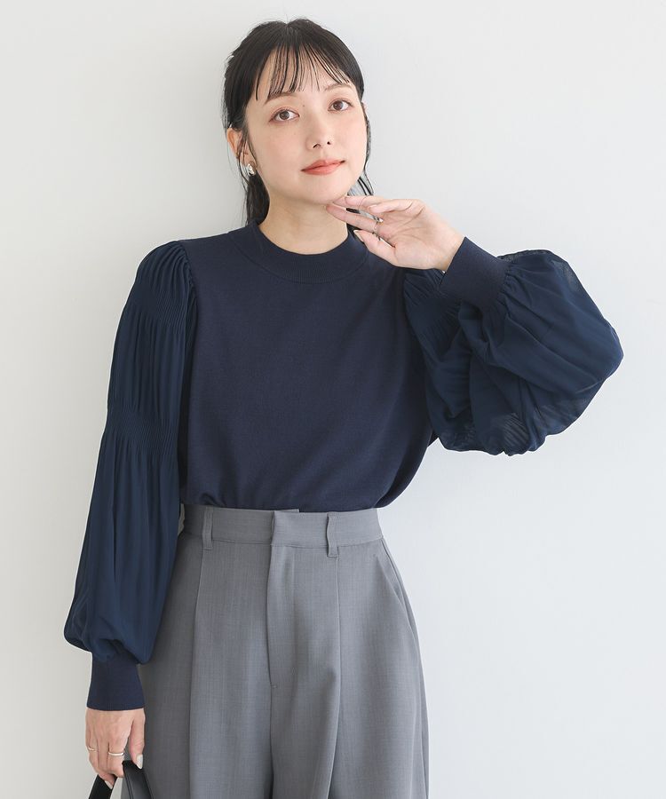 earth music&ecology「マジョリカプリーツニットプルオーバー」|ニット・セーター|