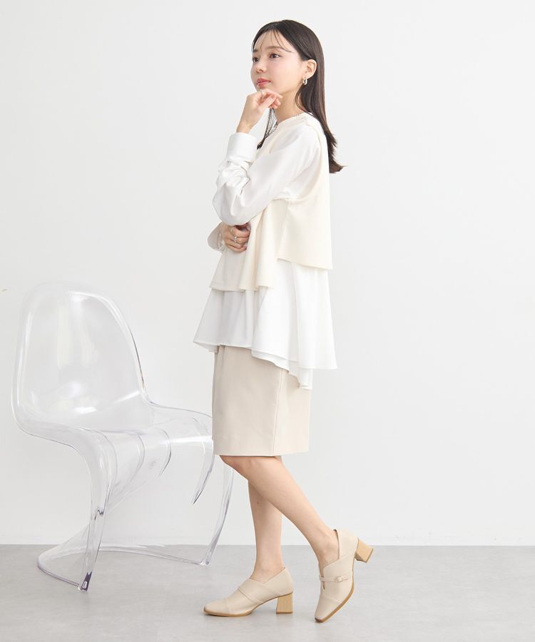 earth music&ecology「SET2点 ベスト+バックティアードブラウス」|シャツ・ブラウス|