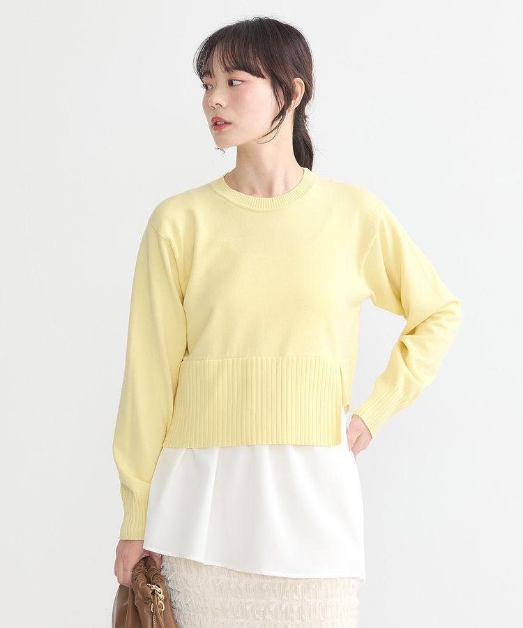 earth music&ecology「アシンメトリープリーツドッキングプルオーバー」|チュニック|