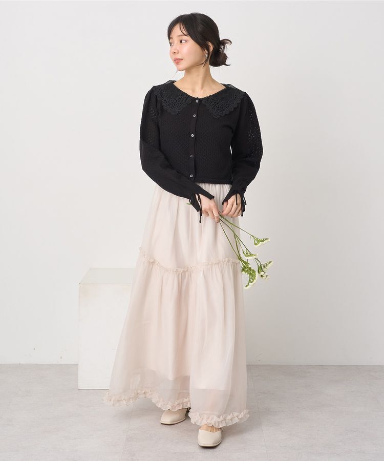 earth music&ecology「レース襟カーディガン」|カーディガン|