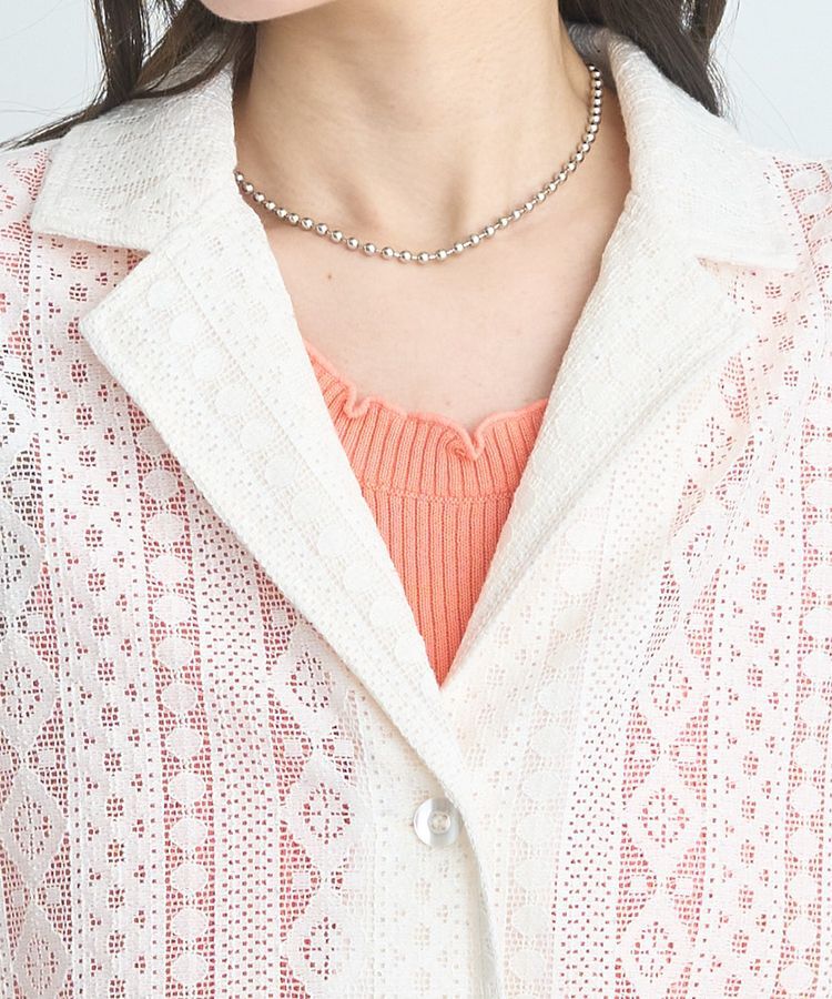 earth music&ecology「スパンコールレースショートシャツ」|シャツ・ブラウス|