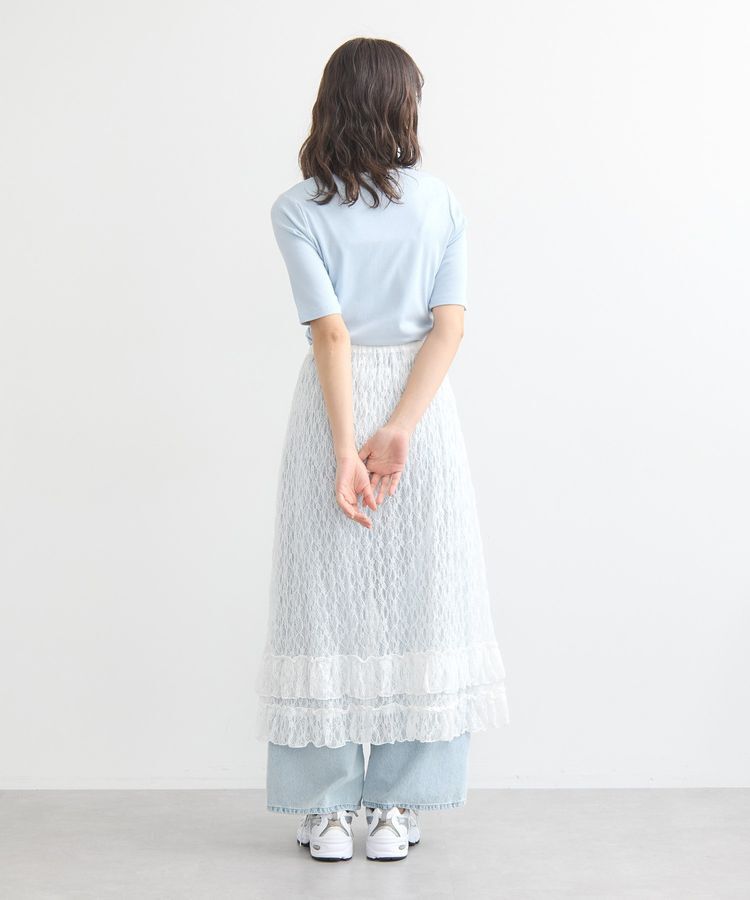 earth music&ecology「レースレイヤードリブプルオーバー」|Tシャツ・カットソー|