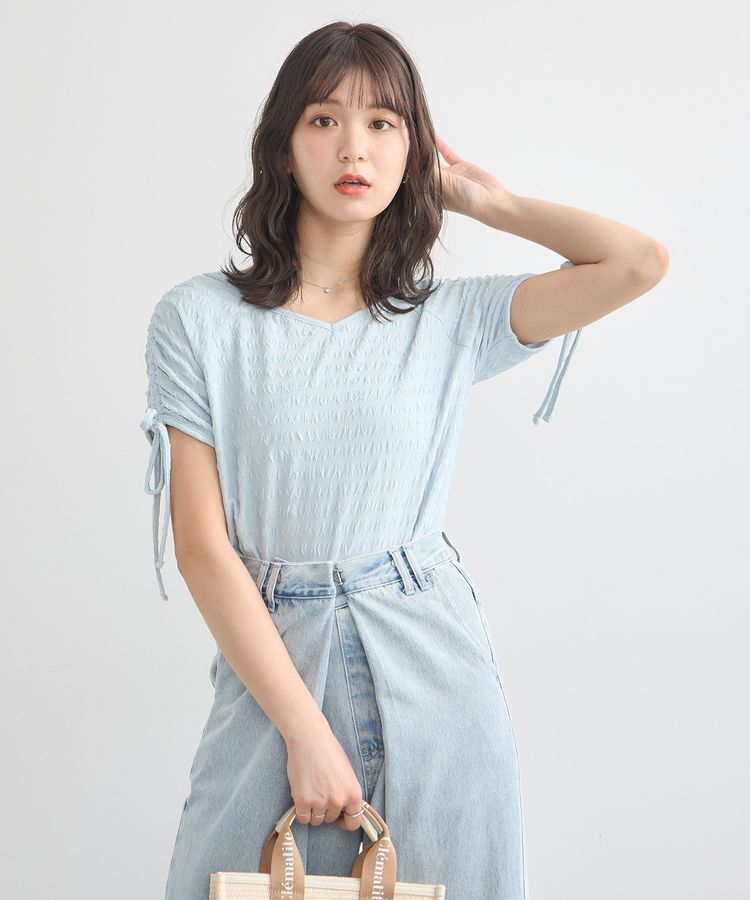 earth music&ecology「ハートネックドロストスリーブプルオーバー」|Tシャツ・カットソー|