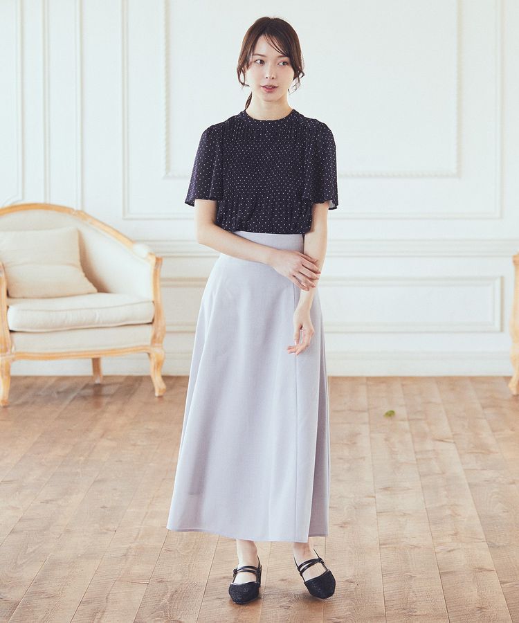 earth music&ecology「シアーバックレースアップフレアスカート」|フレア|