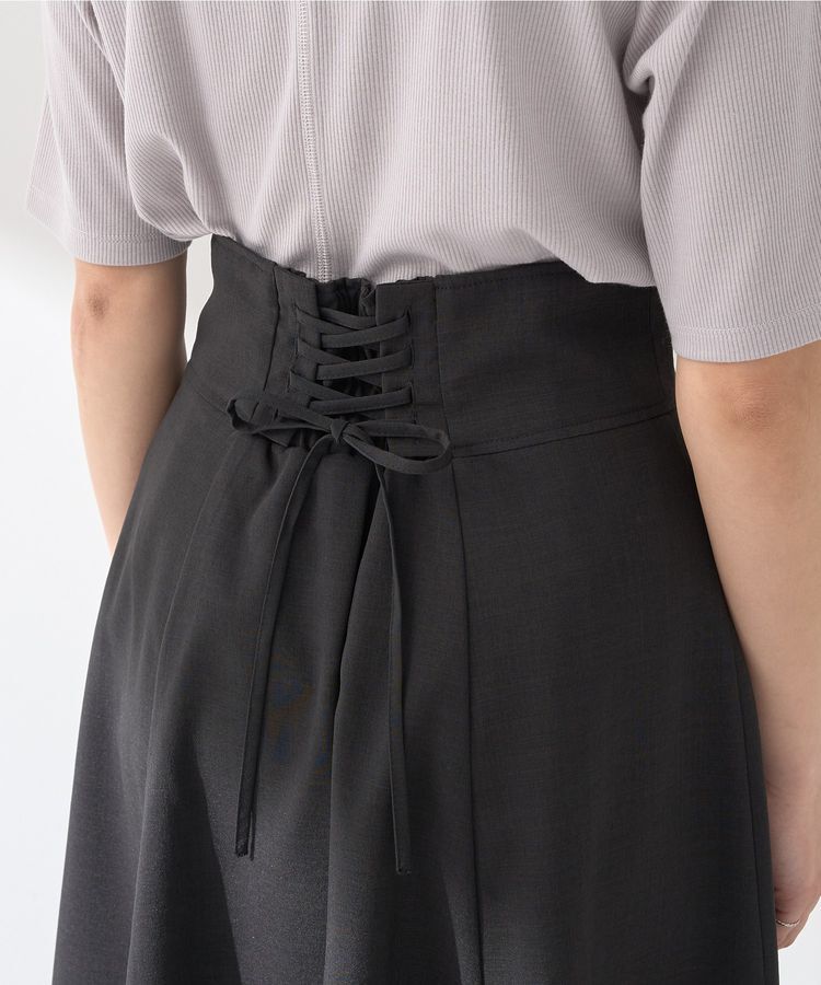 earth music&ecology「シアーバックレースアップフレアスカート」|フレア|