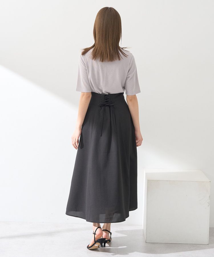 earth music&ecology「シアーバックレースアップフレアスカート」|フレア|