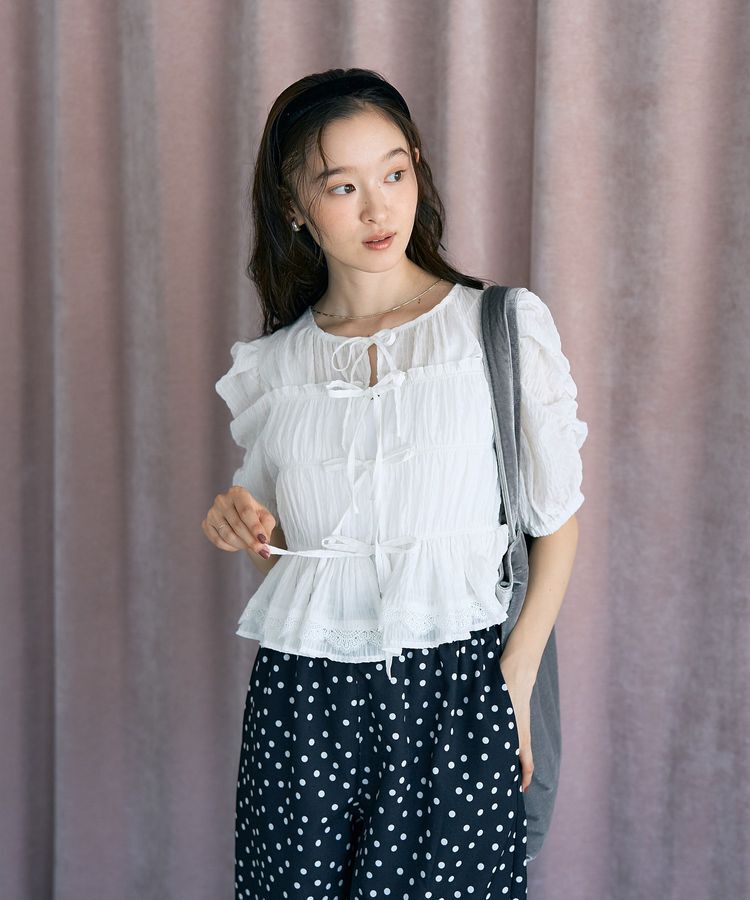 earth music&ecology「レースティアードシャーリングブラウス」|シャツ・ブラウス|