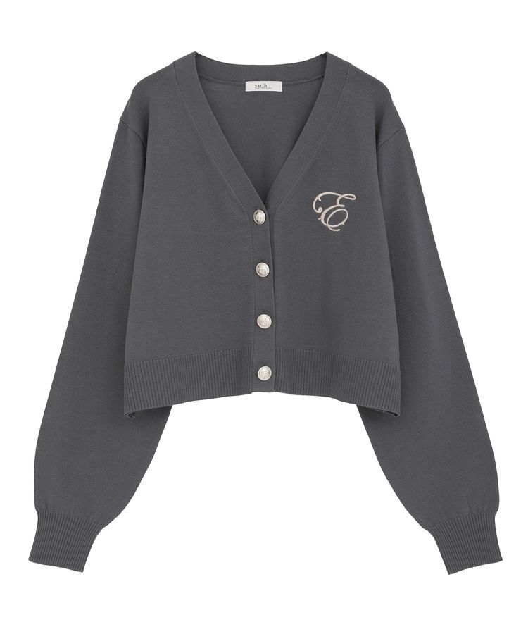 earth music&ecology「ロゴ刺繍カーディガン」|カーディガン|