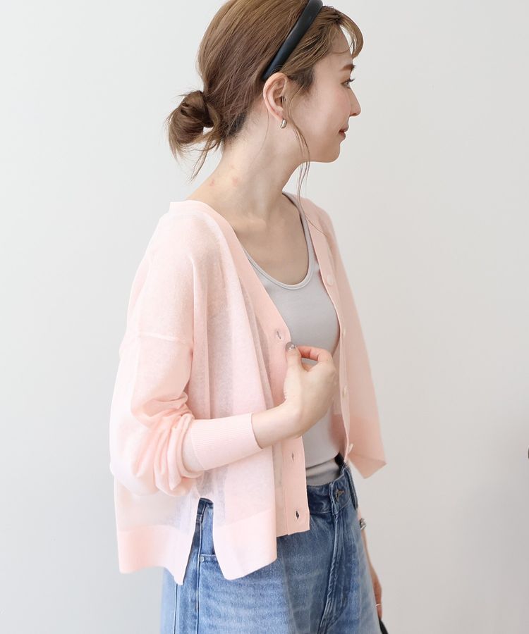 AMERICAN HOLIC「ウォッシャブルショート丈シアーカーディガン」|カーディガン|