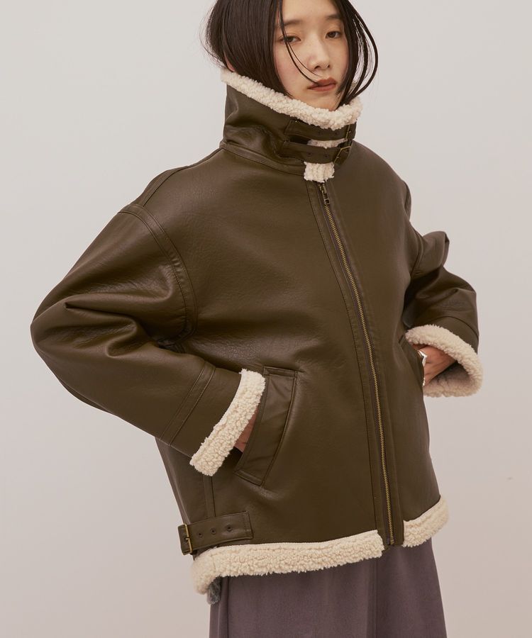 AMERICAN HOLIC「ボアフェイクレザーブルゾン」|その他|