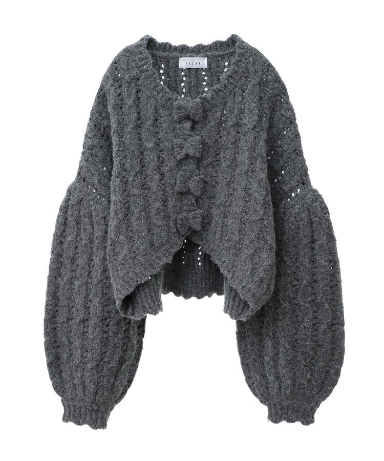 Green Parks「■ESCAR リボンボタンクロップドカーディガン」|カーディガン|