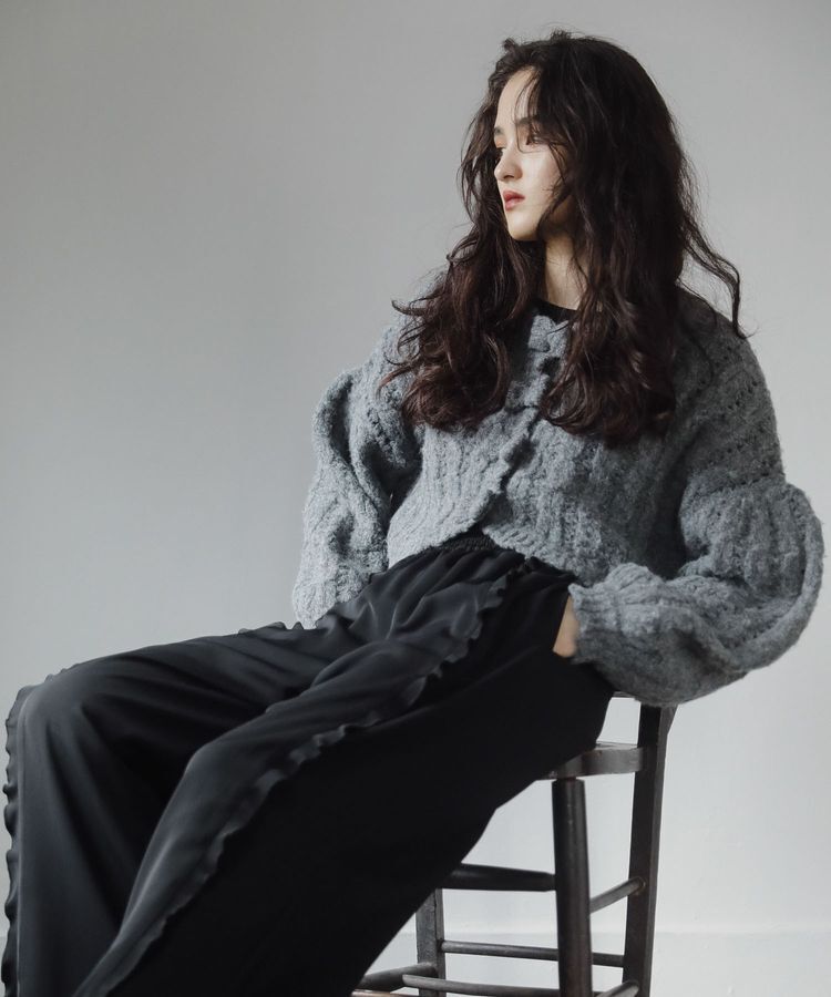 Green Parks「■ESCAR リボンボタンクロップドカーディガン」|カーディガン|