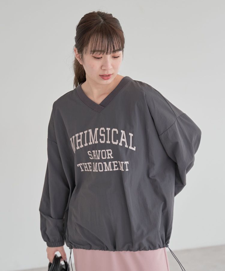 armonia「ナイロンロゴVネックプルオーバー」|チュニック|