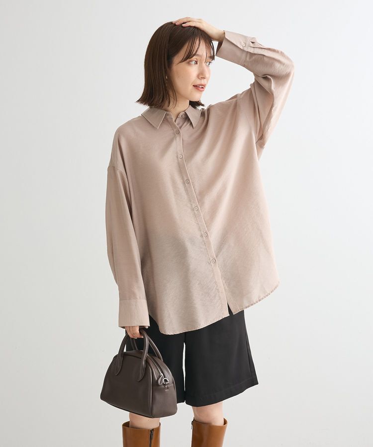 Green Parks「&rdquo;&rdquo;とろっ&rdquo;&rdquo;とシルキーシャツ」|シャツ・ブラウス|Gray Beige