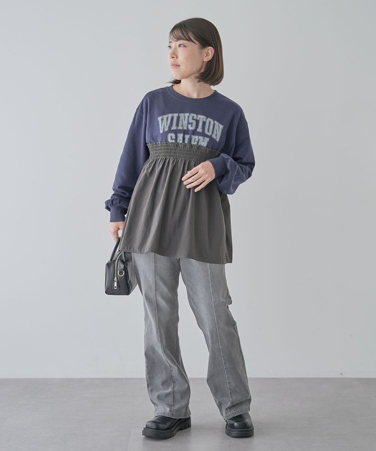 Green Parks「GUMストレッチデニムセンター切替ストレートフレアパンツ」|その他|