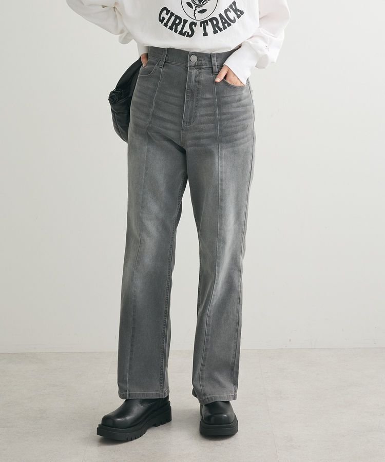 Green Parks「GUMストレッチデニムセンター切替ストレートフレアパンツ」|その他|
