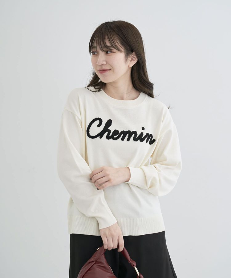 Green Parks「洗える さがら刺しゅうロゴニットプルオーバー」|ニット・セーター|