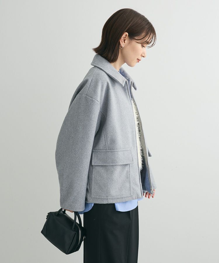 Green Parks「2WAYニットフードウールライクジャケット」|テーラードジャケット|