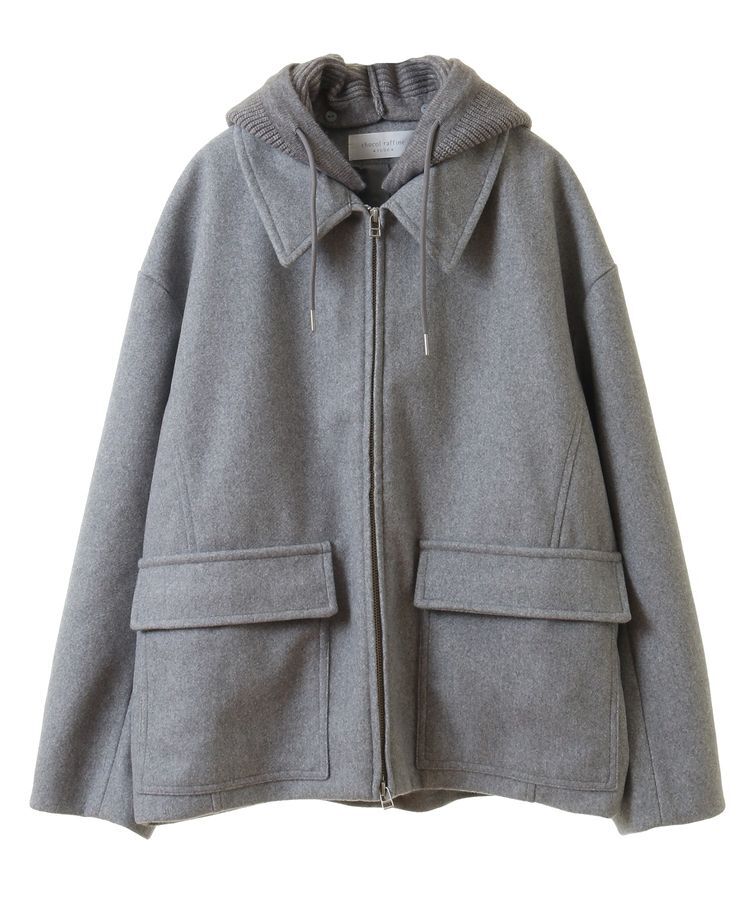 Green Parks「2WAYニットフードウールライクジャケット」|テーラードジャケット|