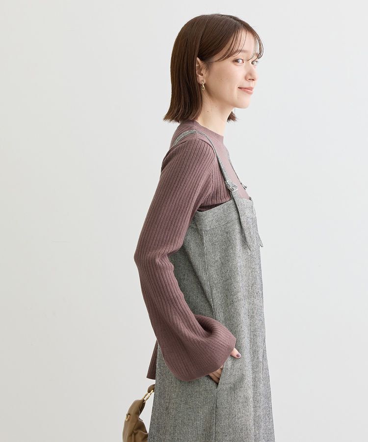 Green Parks「・ELENCARE DUE ツイードZIPUPジャンスカ」|ジャンパースカート|