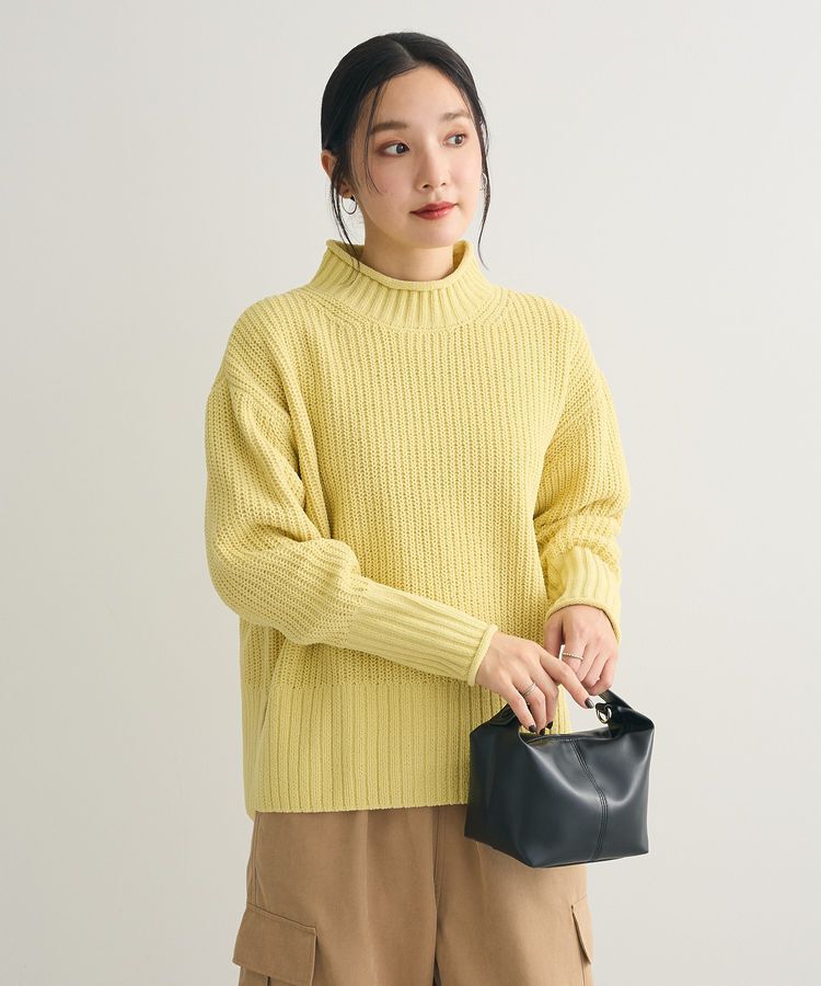 Green Parks「mokoモールモックネックニットプルオーバー」|ニット・セーター|Yellow
