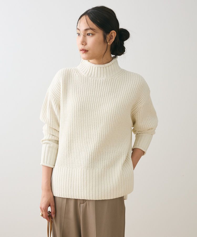 Green Parks「mokoモールモックネックニットプルオーバー」|ニット・セーター|Ecru