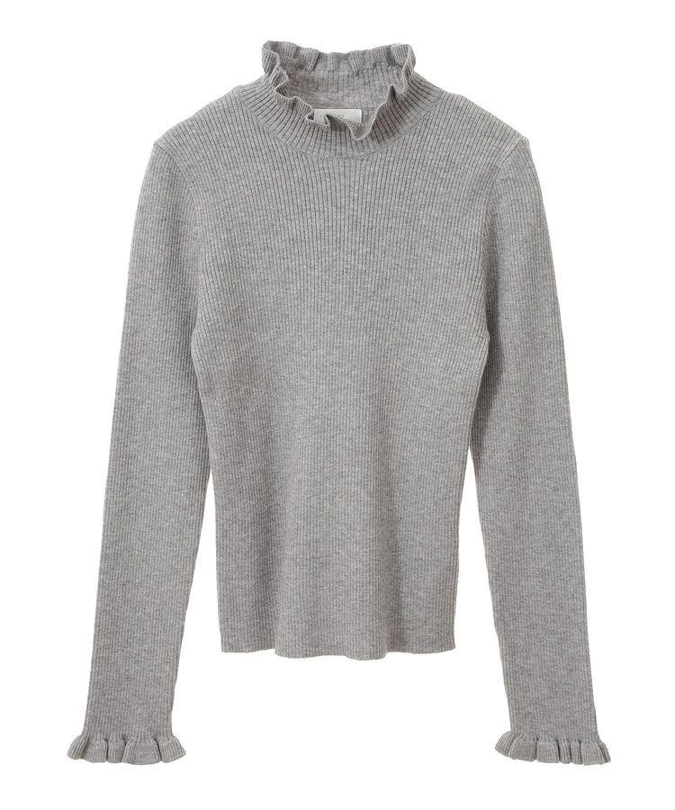 Green Parks「・swing by フリルハイネックリブニット」|ニット・セーター|