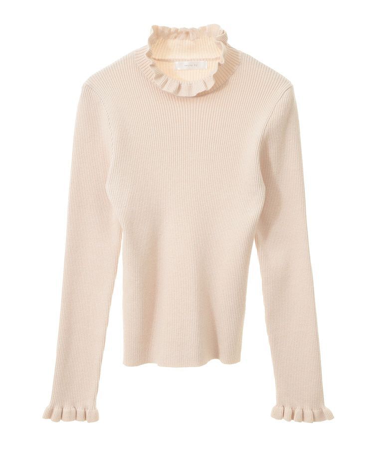 Green Parks「・swing by フリルハイネックリブニット」|ニット・セーター|