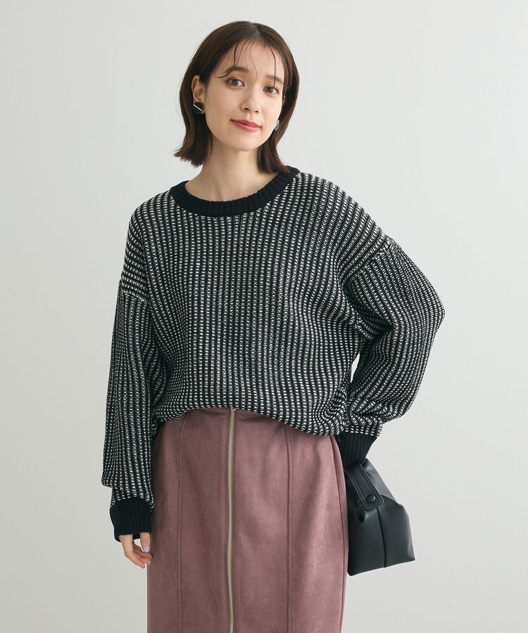 Green Parks「・ELENCARE DUE タック編バイカラーニット」|ニット・セーター|