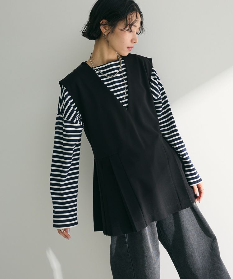 Green Parks「・Petit Fleur サイドプリーツベスト」|ベスト・ジレ|