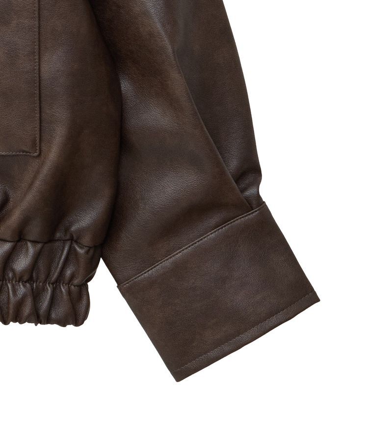 Green Parks「・ELENCARE DUE 合皮ステンカラーブルゾン」|ブルゾン・スタジャン|