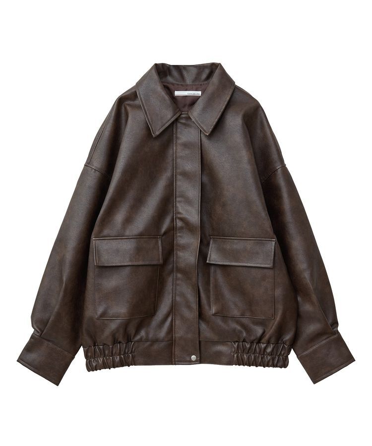 Green Parks「・ELENCARE DUE 合皮ステンカラーブルゾン」|ブルゾン・スタジャン|