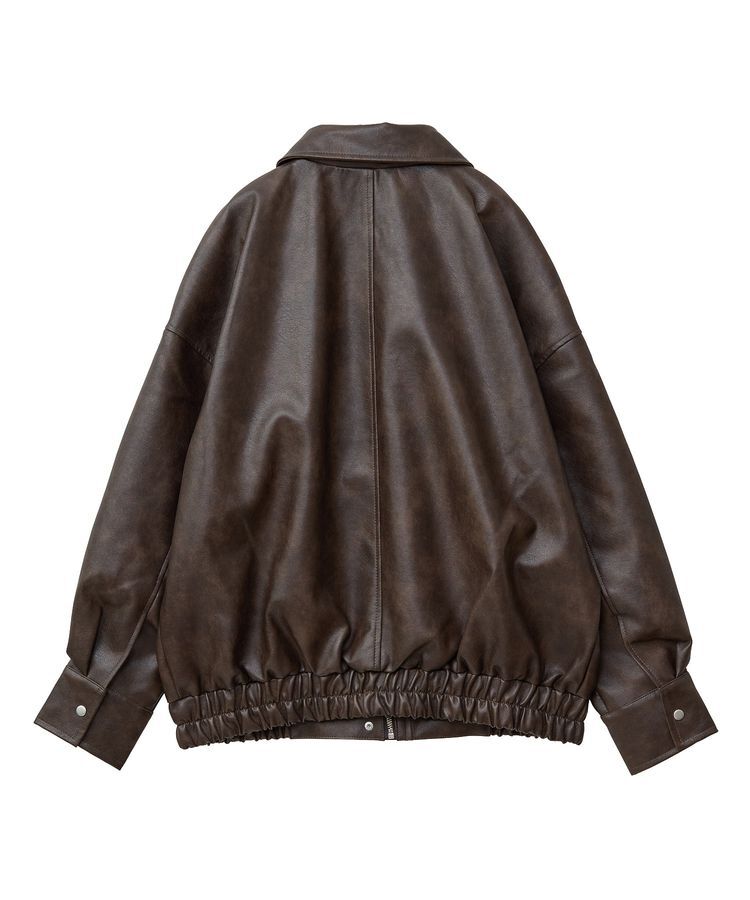 Green Parks「・ELENCARE DUE 合皮ステンカラーブルゾン」|ブルゾン・スタジャン|