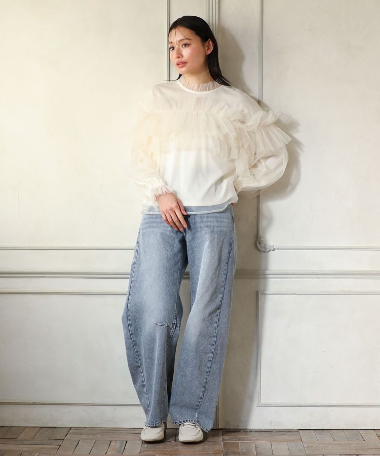 Green Parks「・ELENCARE DUE チュールドッキングブラウス」|シャツ・ブラウス|