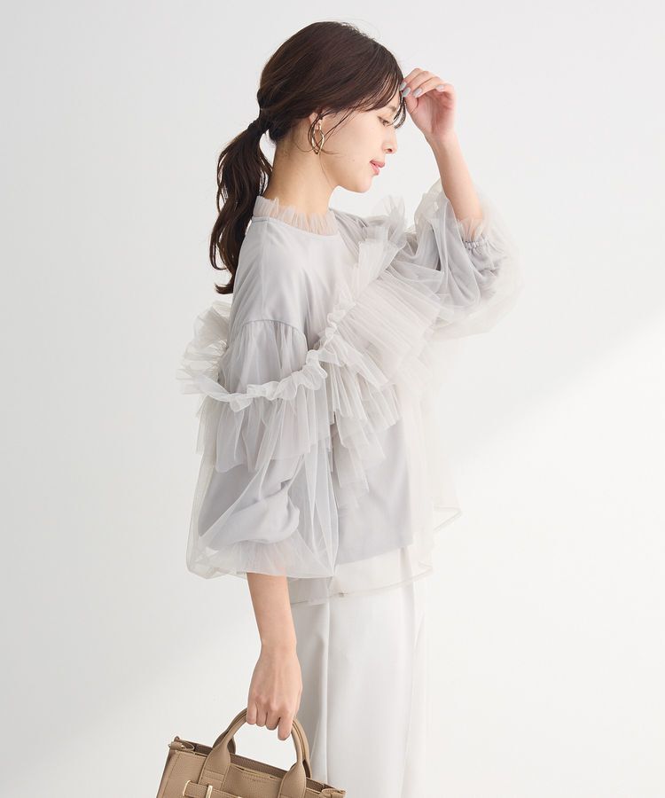 Green Parks「・ELENCARE DUE チュールドッキングブラウス」|シャツ・ブラウス|