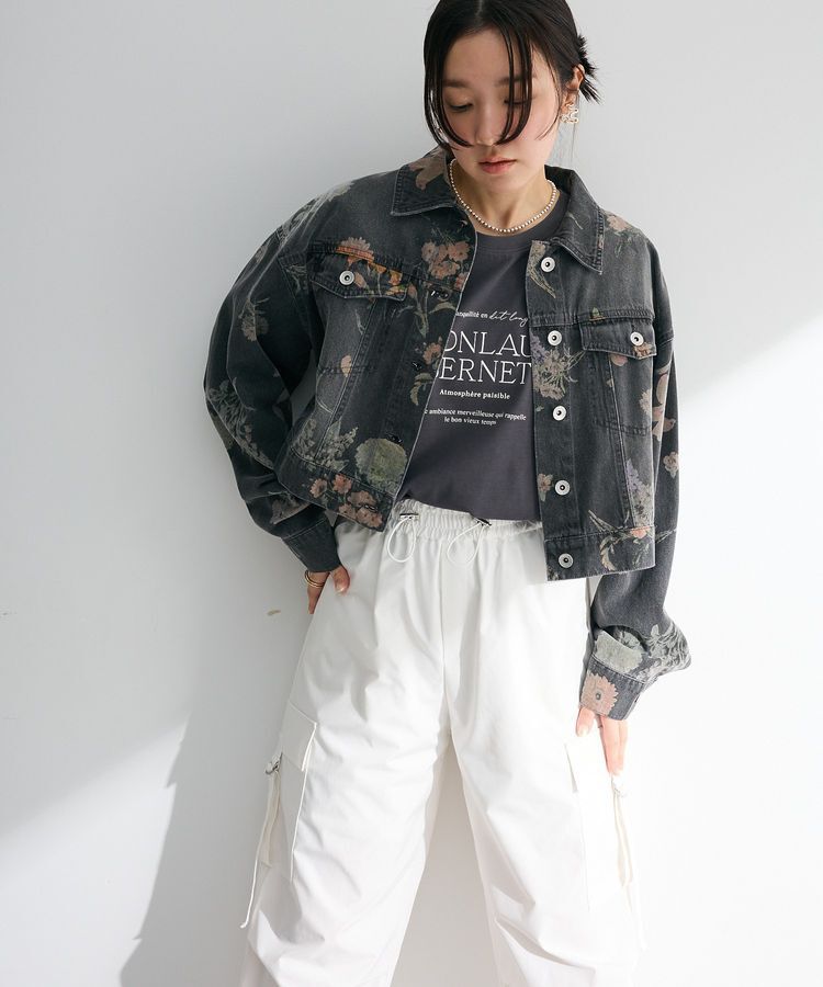Green Parks「・SUGAR SPOON フラワーptGジャン」|テーラードジャケット|Black