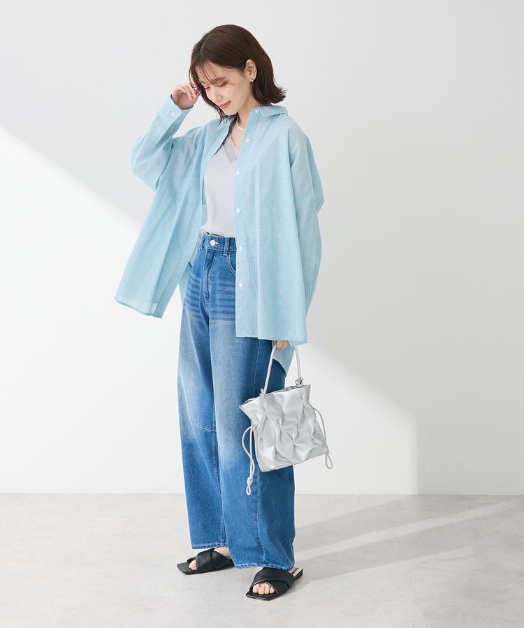 Green Parks「綿麻混レギュラーカラーBIGシルエットシャツ」|シャツ・ブラウス|