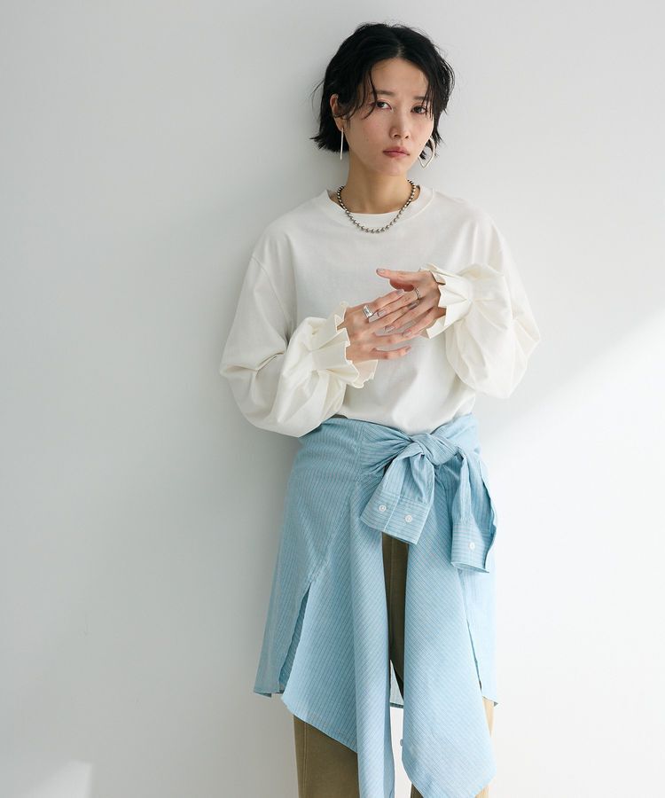 Green Parks「綿麻混レギュラーカラーBIGシルエットシャツ」|シャツ・ブラウス|