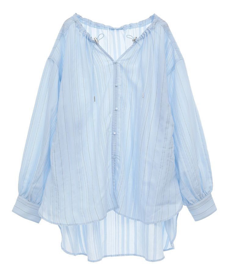 Green Parks「ドロストネックシアーストライプチュニック」|シャツ・ブラウス|